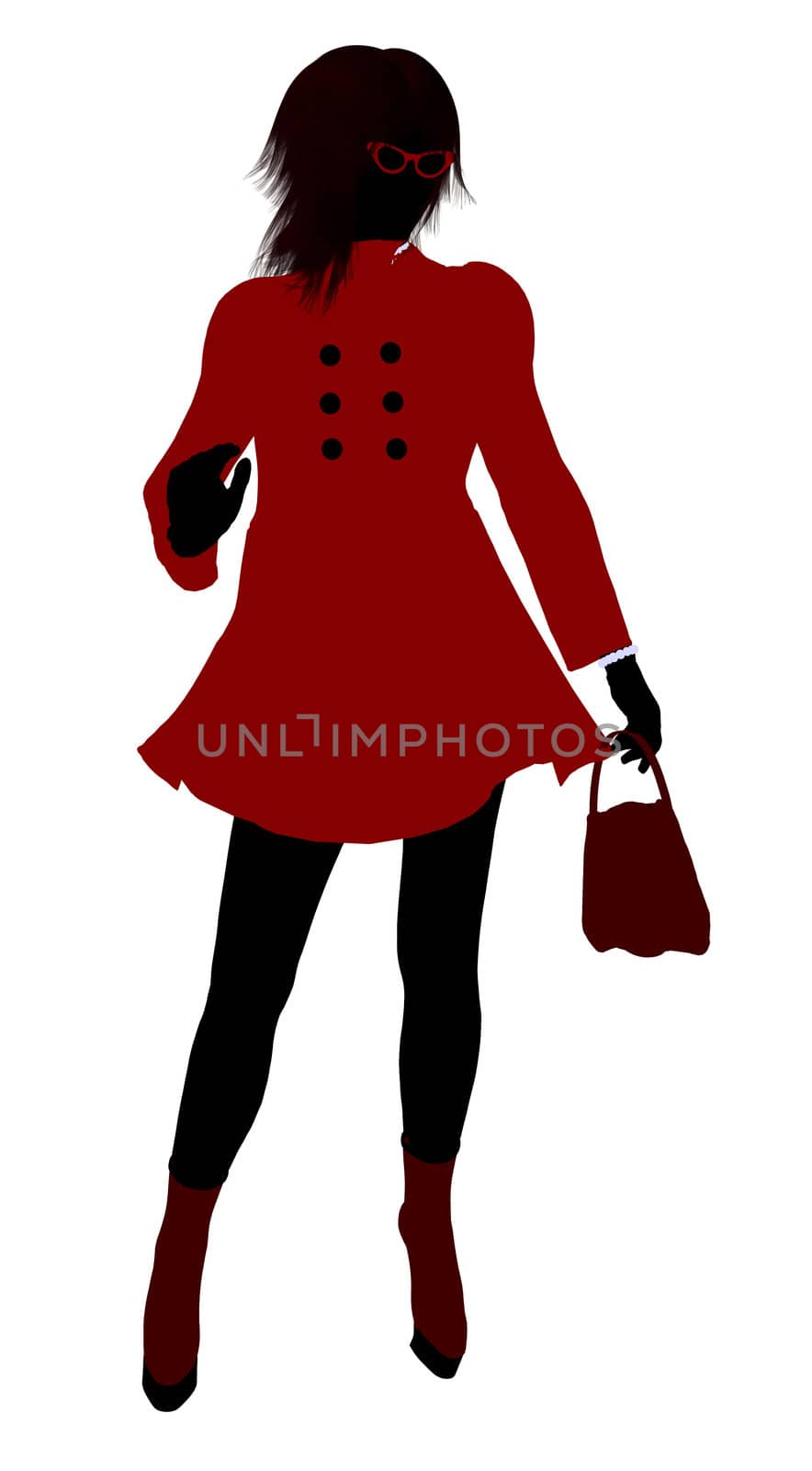 School girl illustration silhouette on a white background
