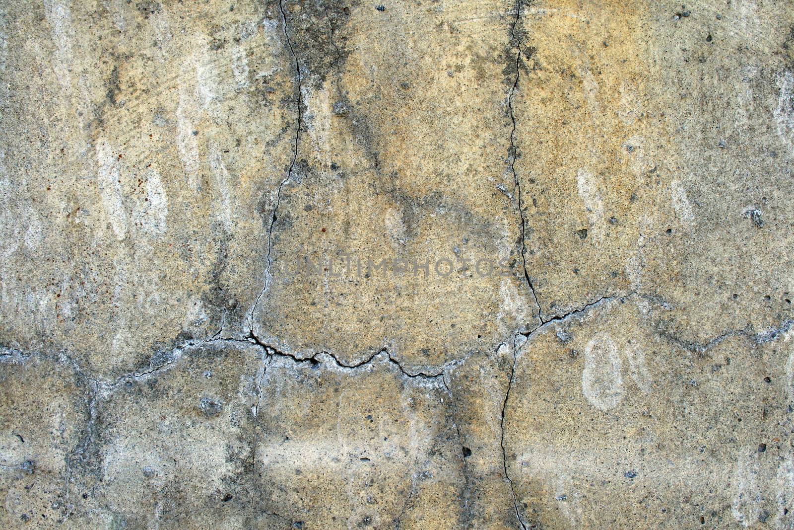 Grunge urban background: cracked and damaged concrete wall