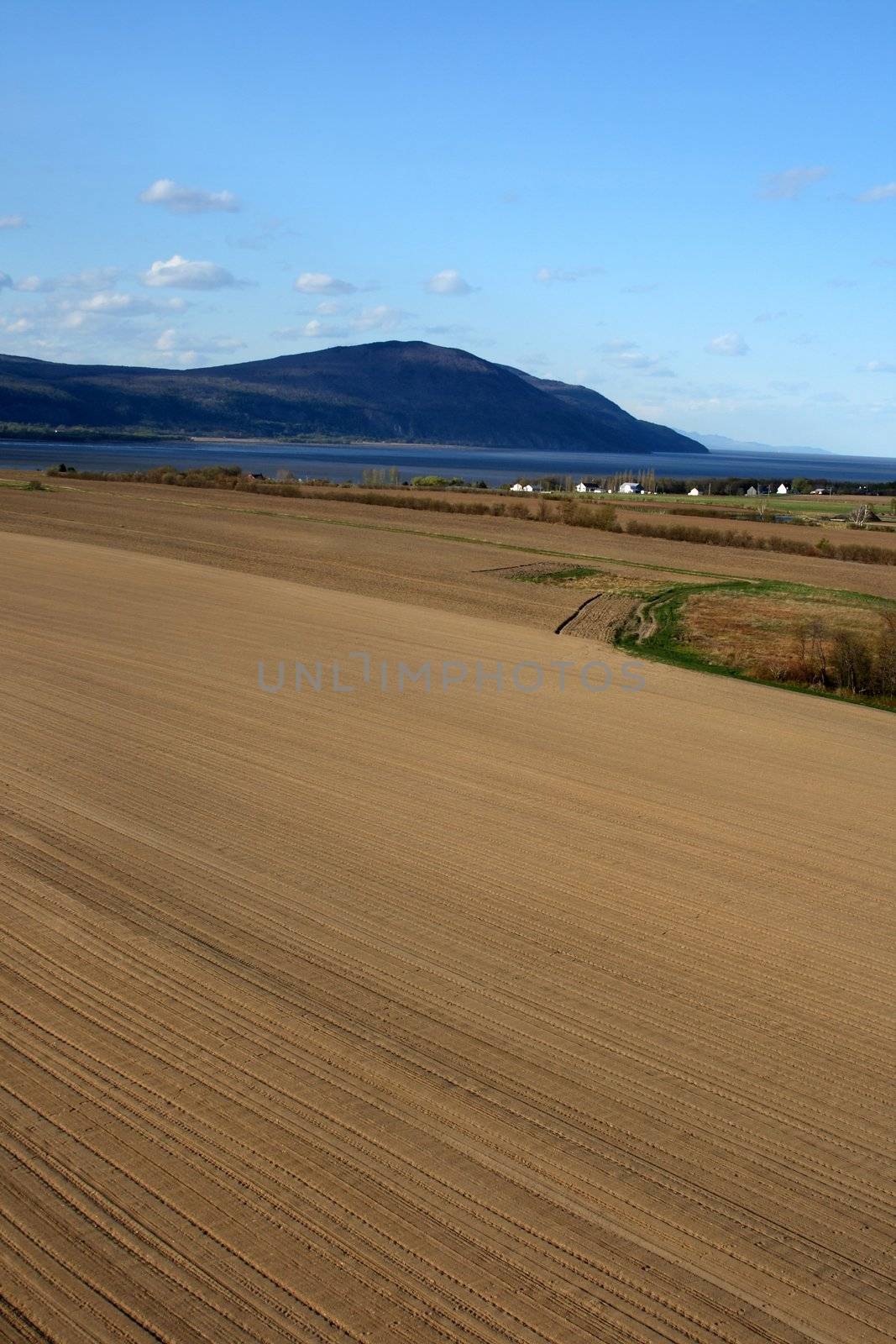Rural landscape. Ploughed land ready for cultivation.