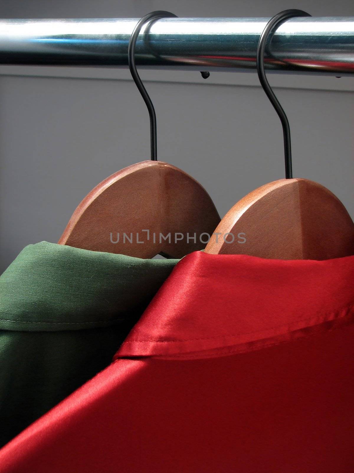 Shirts on hangers: Christmas colors by anikasalsera