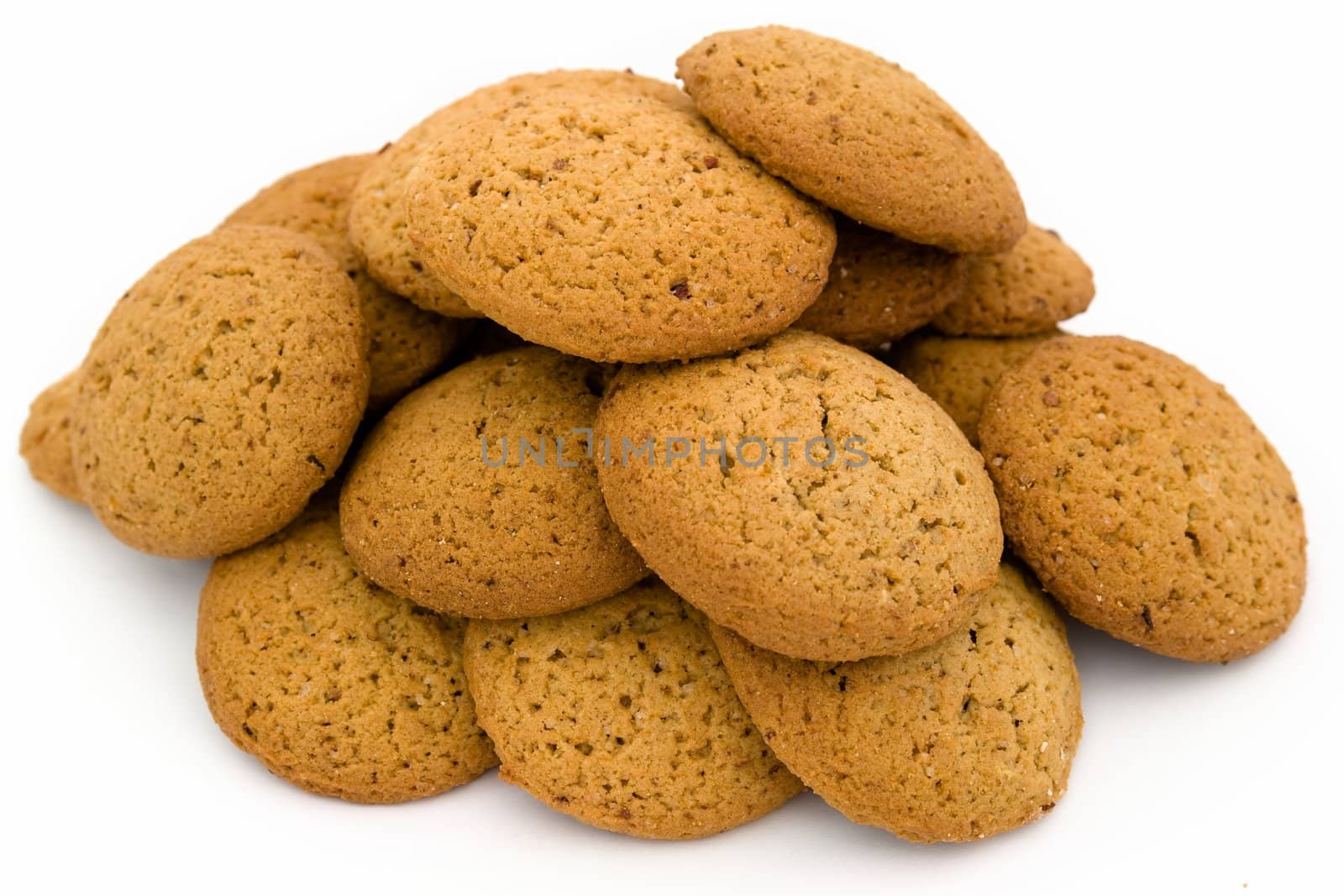 parkin. oatmeal cookies on a white background