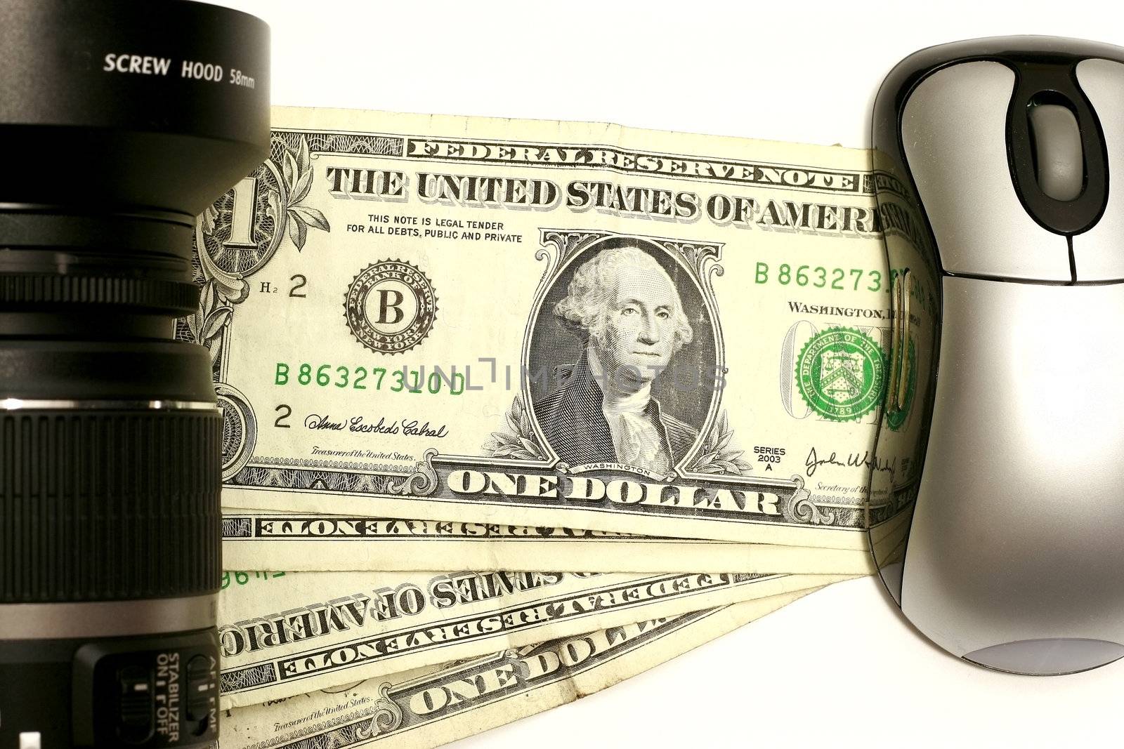 Camera with mouse in a dollar concept for money maker