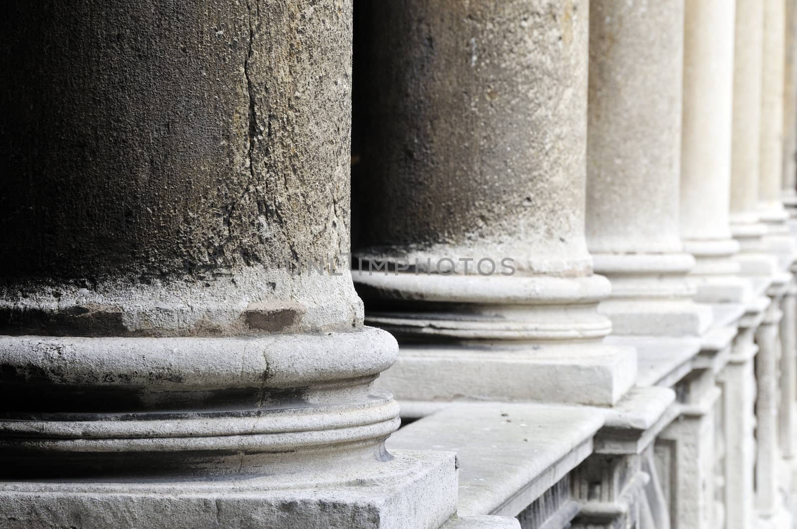 Medieval columns background in Padova, Italy
