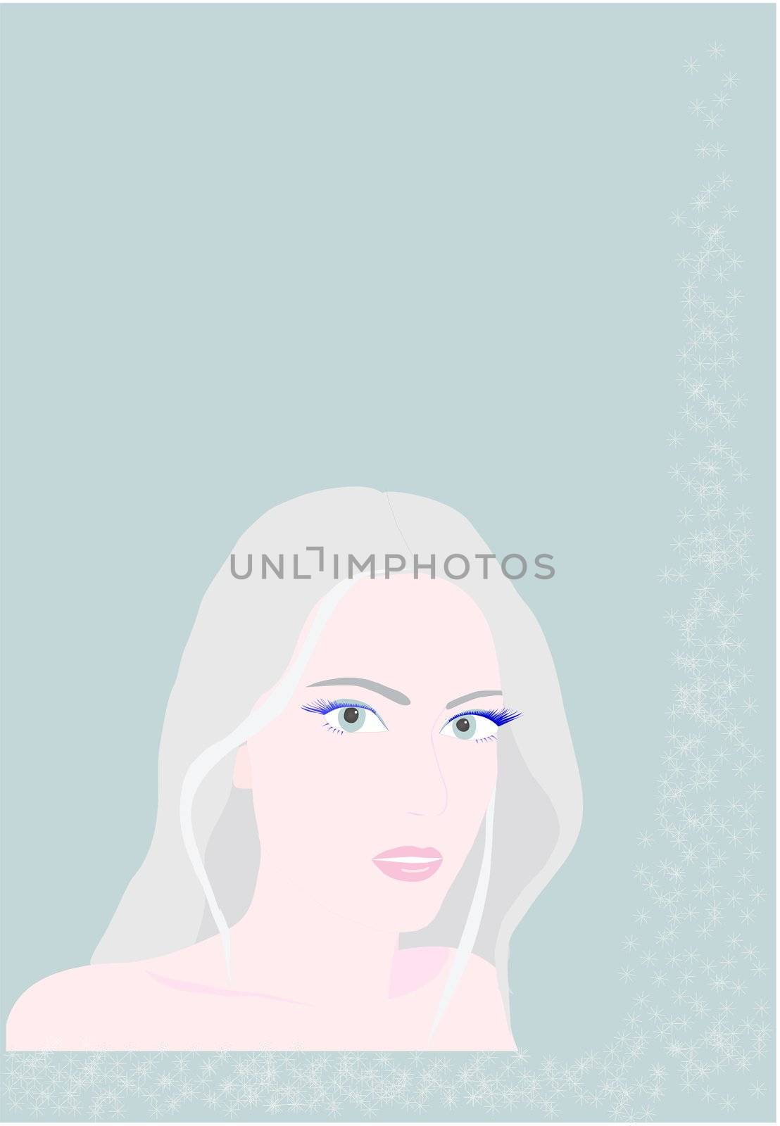 Portrait of the girl of winter by likakoyn