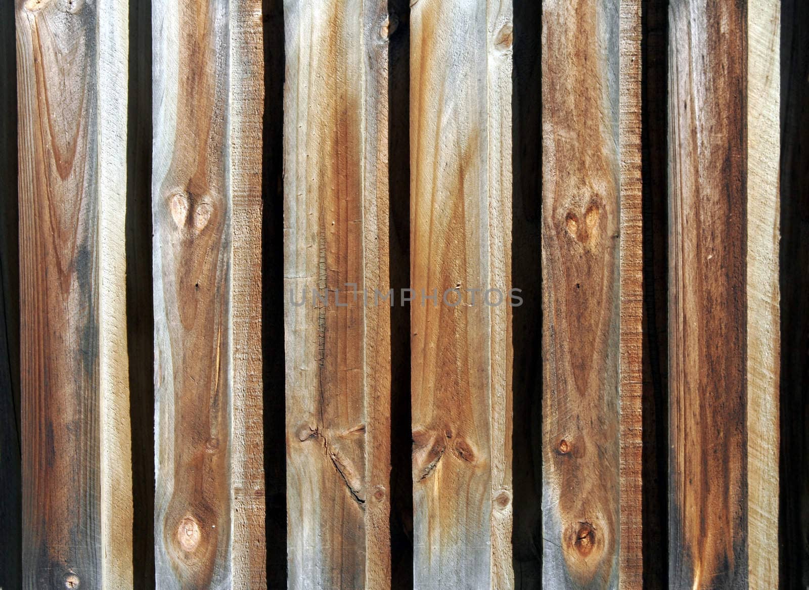 Old Wooden Fence With Weather Marks In Daylight, Background