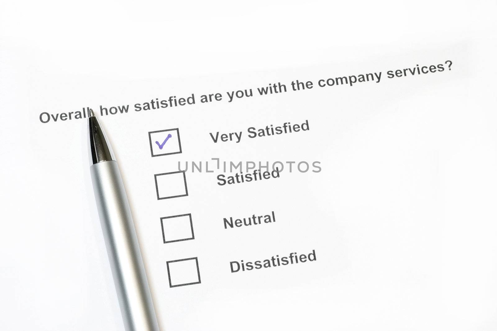 How satisfied are you survey with pen