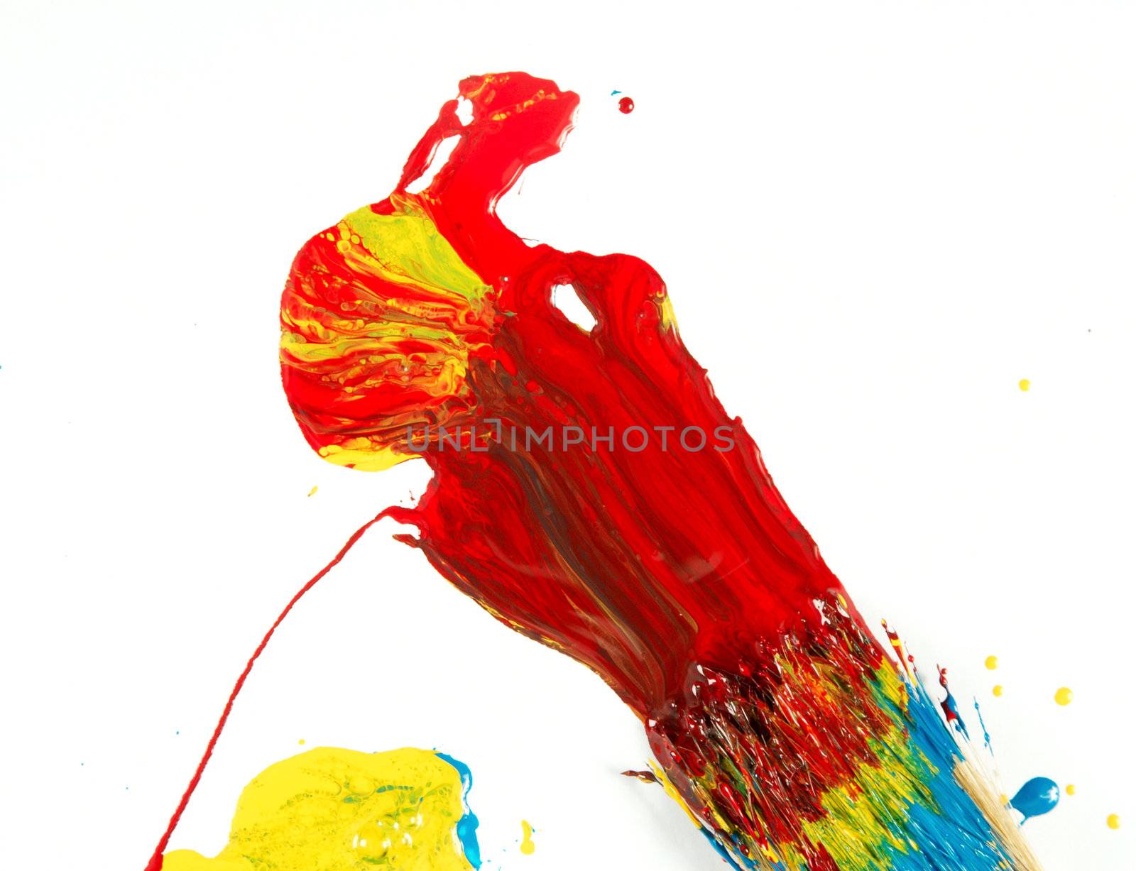 The abstract image from three colors on a white background