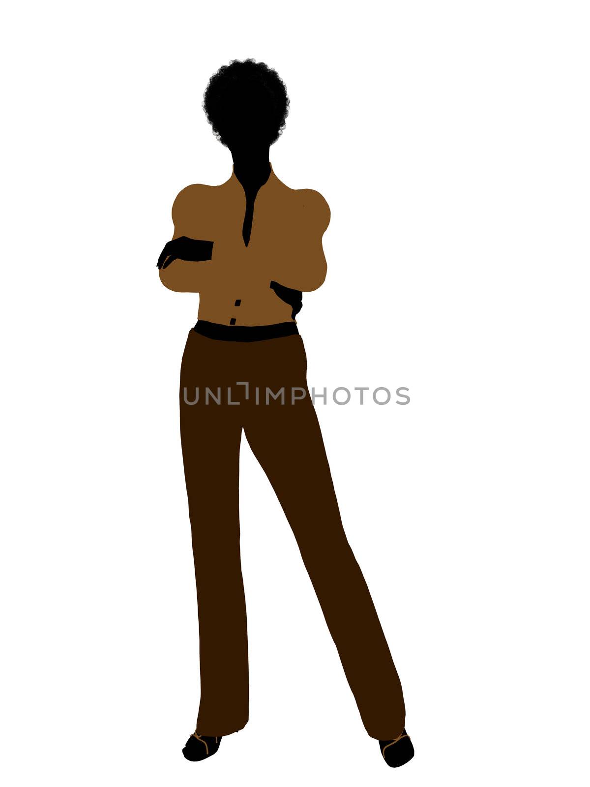 African american female business executive silhouette on a white background
