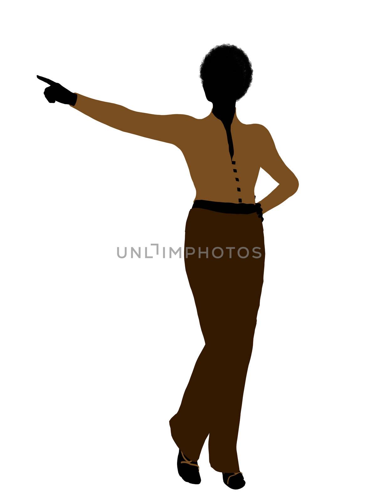 African american female business executive silhouette on a white background
