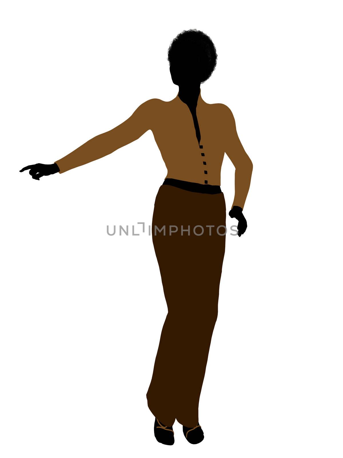 African american female business executive silhouette on a white background