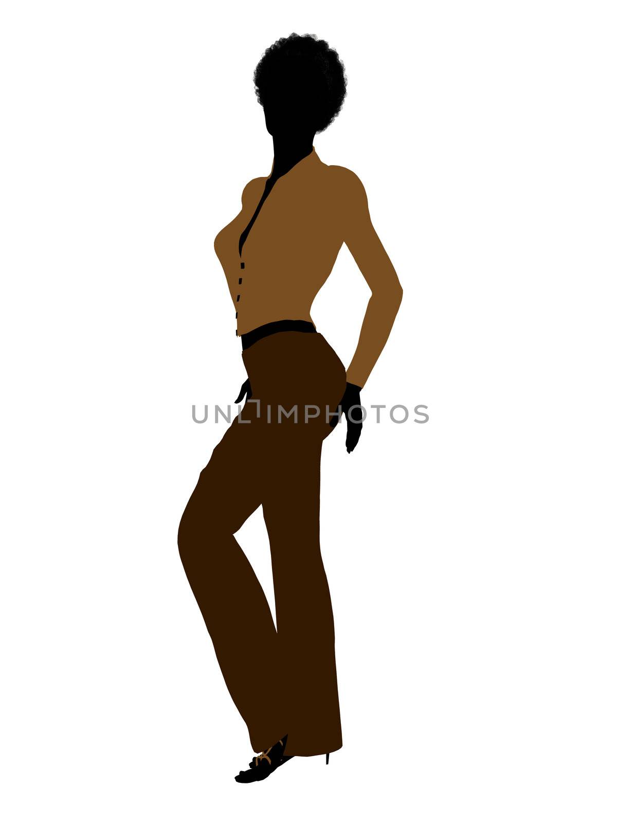 African american female business executive silhouette on a white background