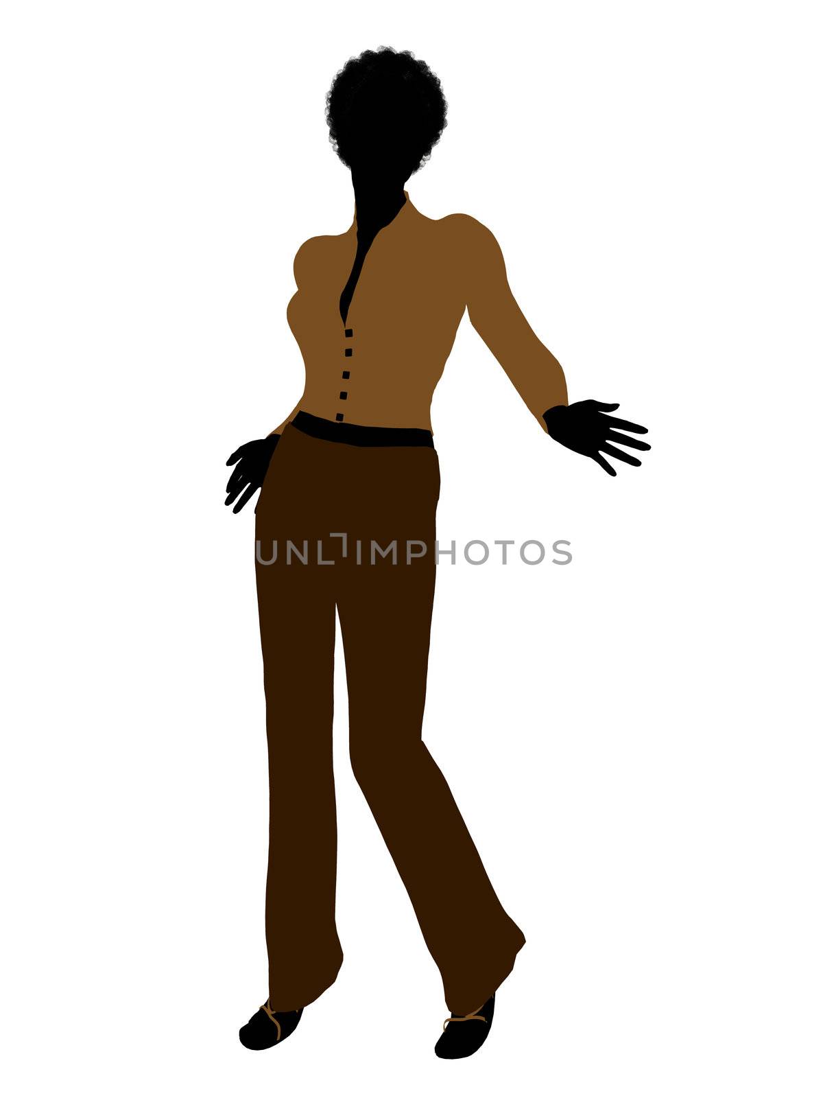 African american female business executive silhouette on a white background