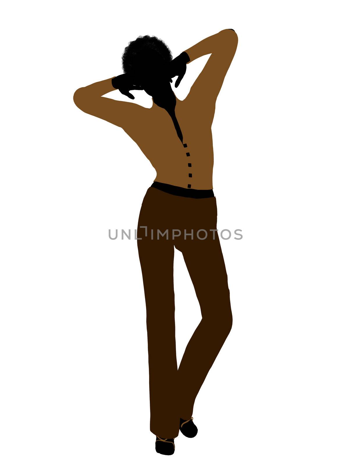 African american female business executive silhouette on a white background