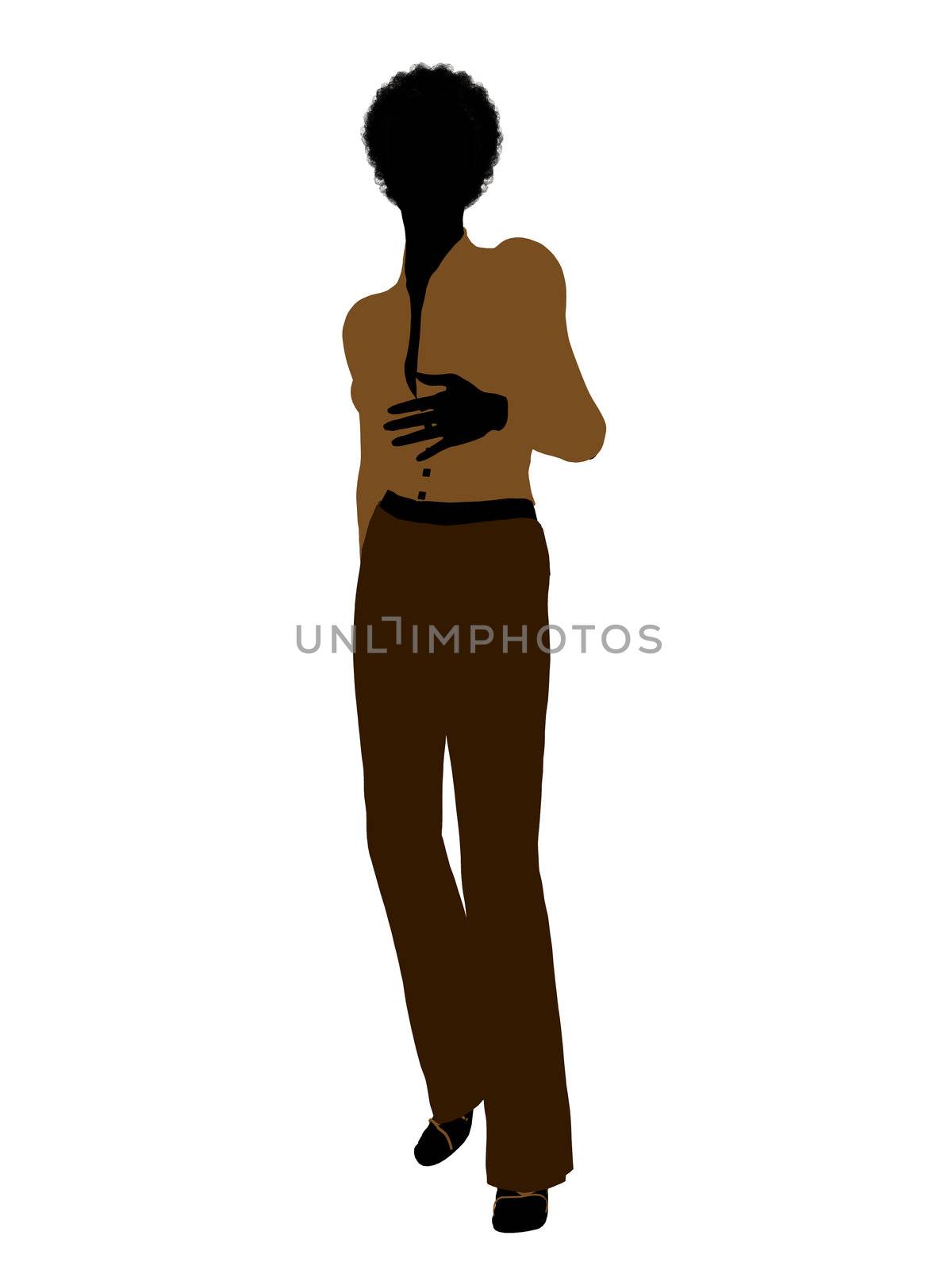 African american female business executive silhouette on a white background