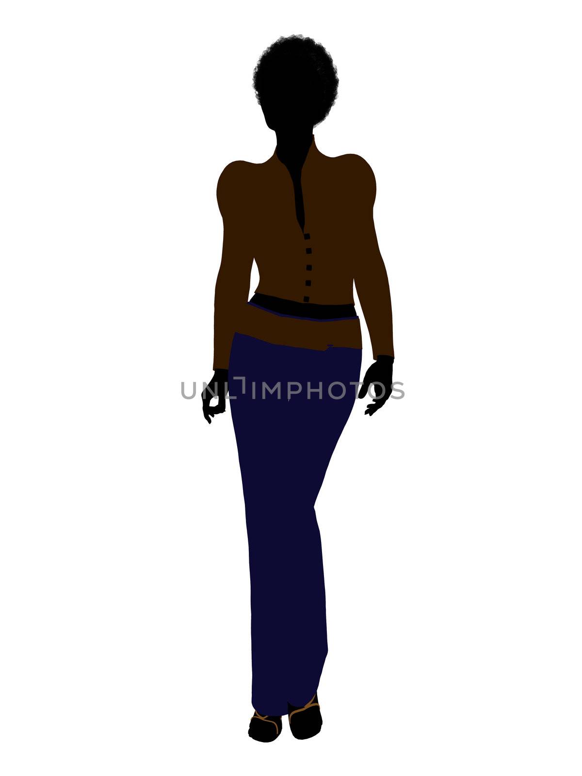 African american female business executive silhouette on a white background