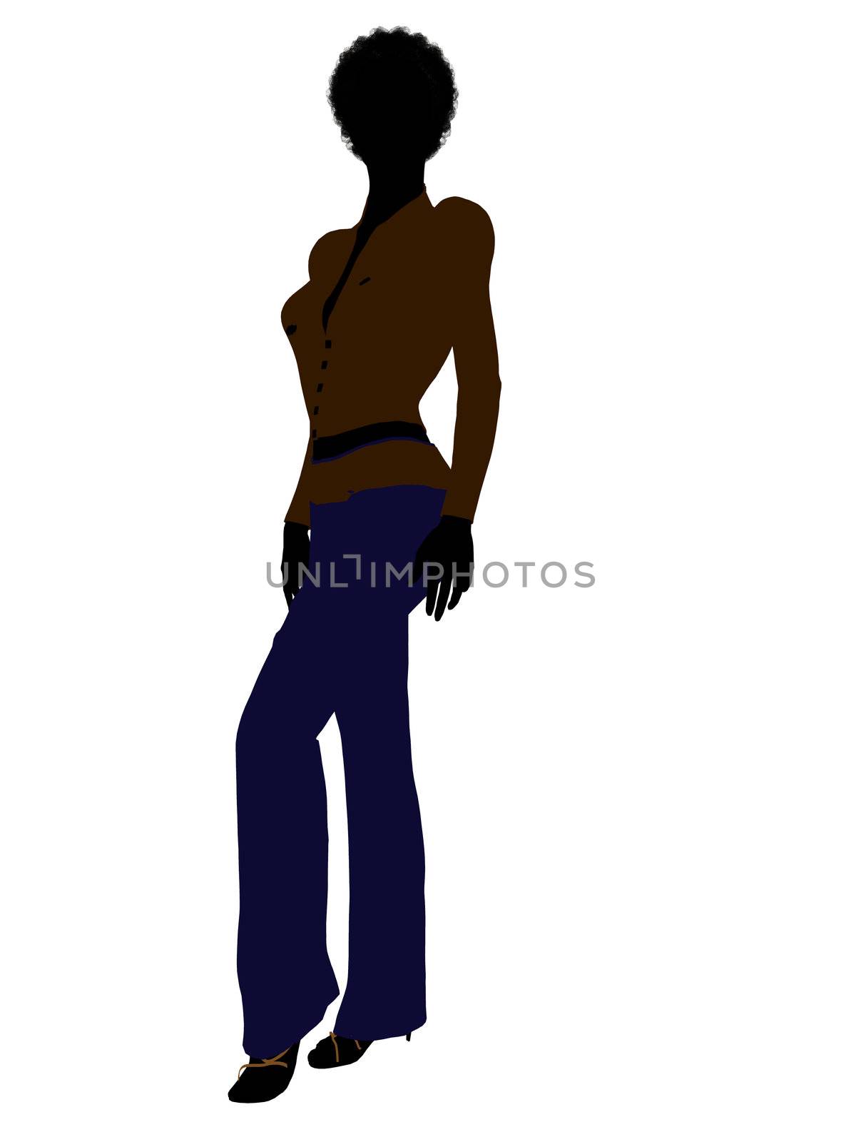 African american female business executive silhouette on a white background