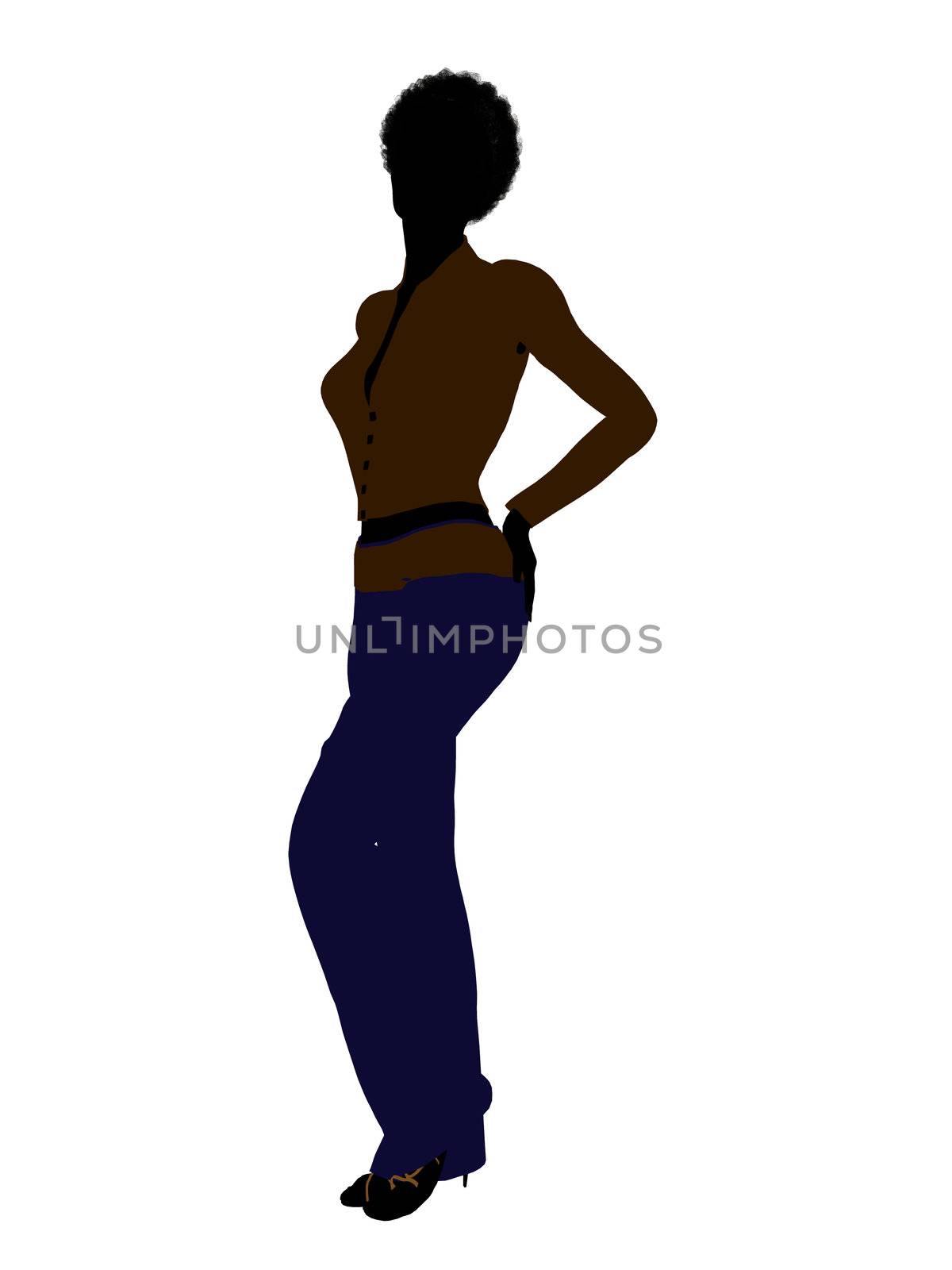 African american female business executive silhouette on a white background