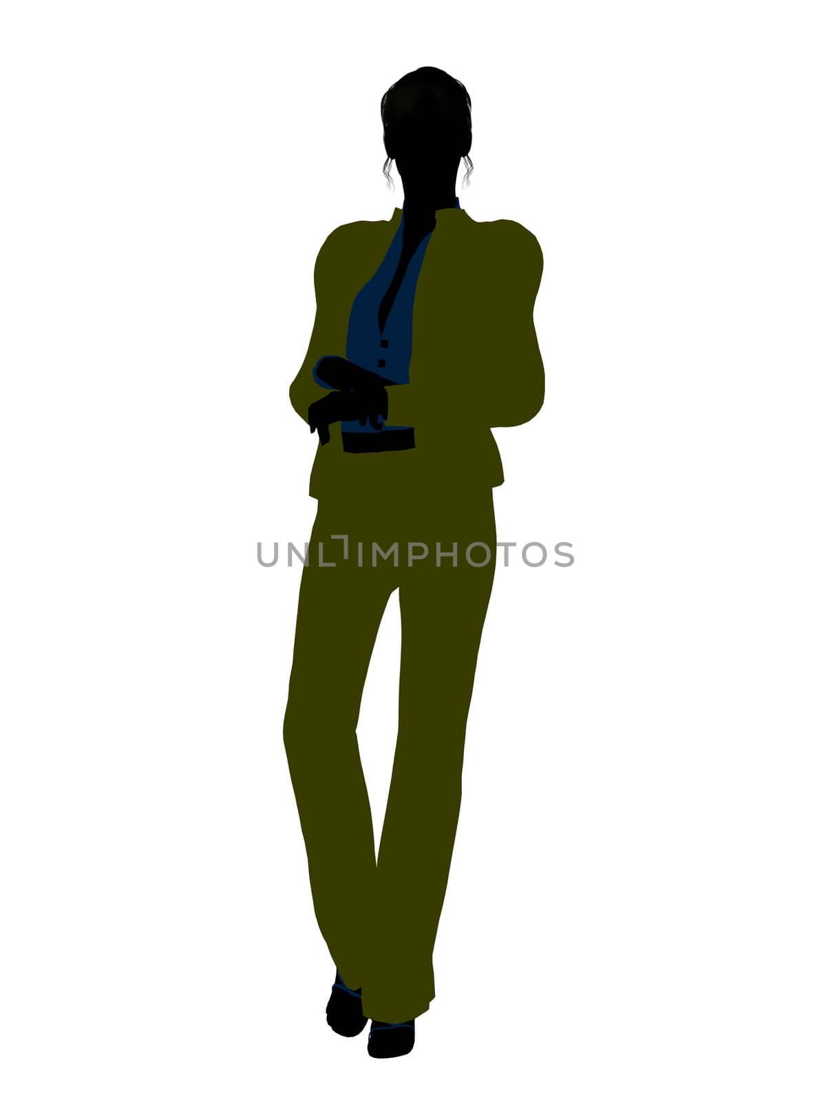 Female business executive silhouette on a white background