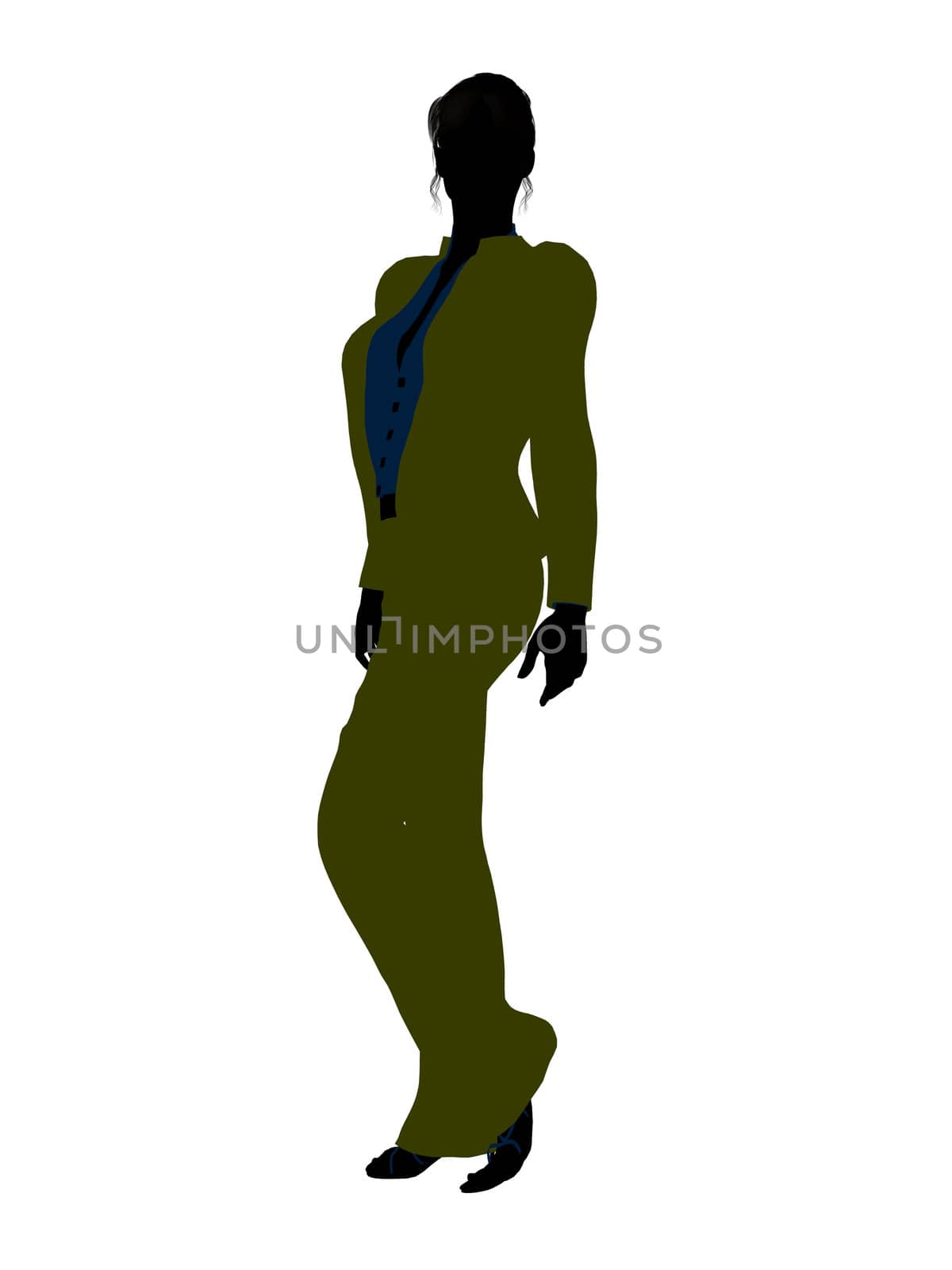 Female business executive silhouette on a white background