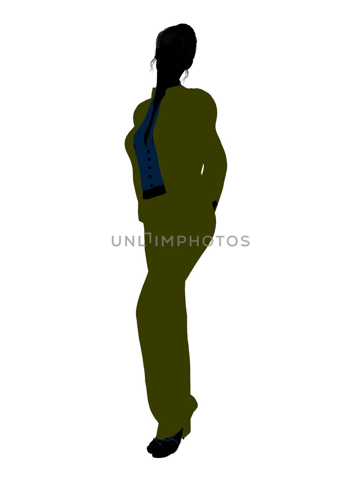 Female business executive silhouette on a white background