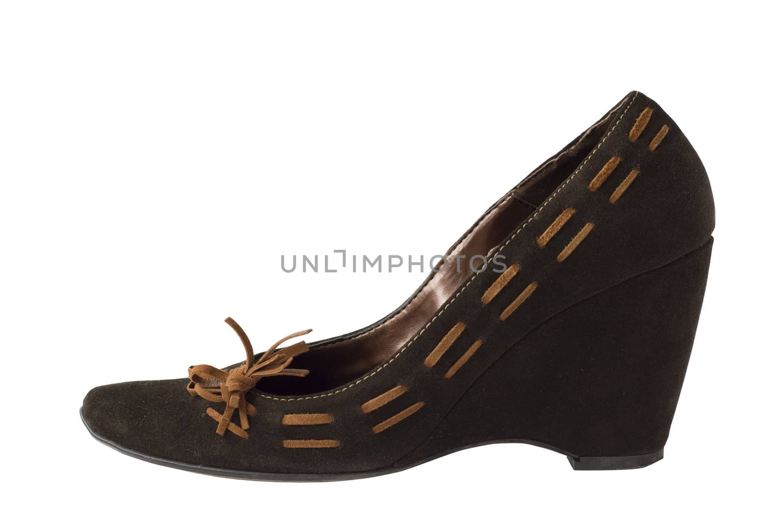 brown high heel shoe on platform