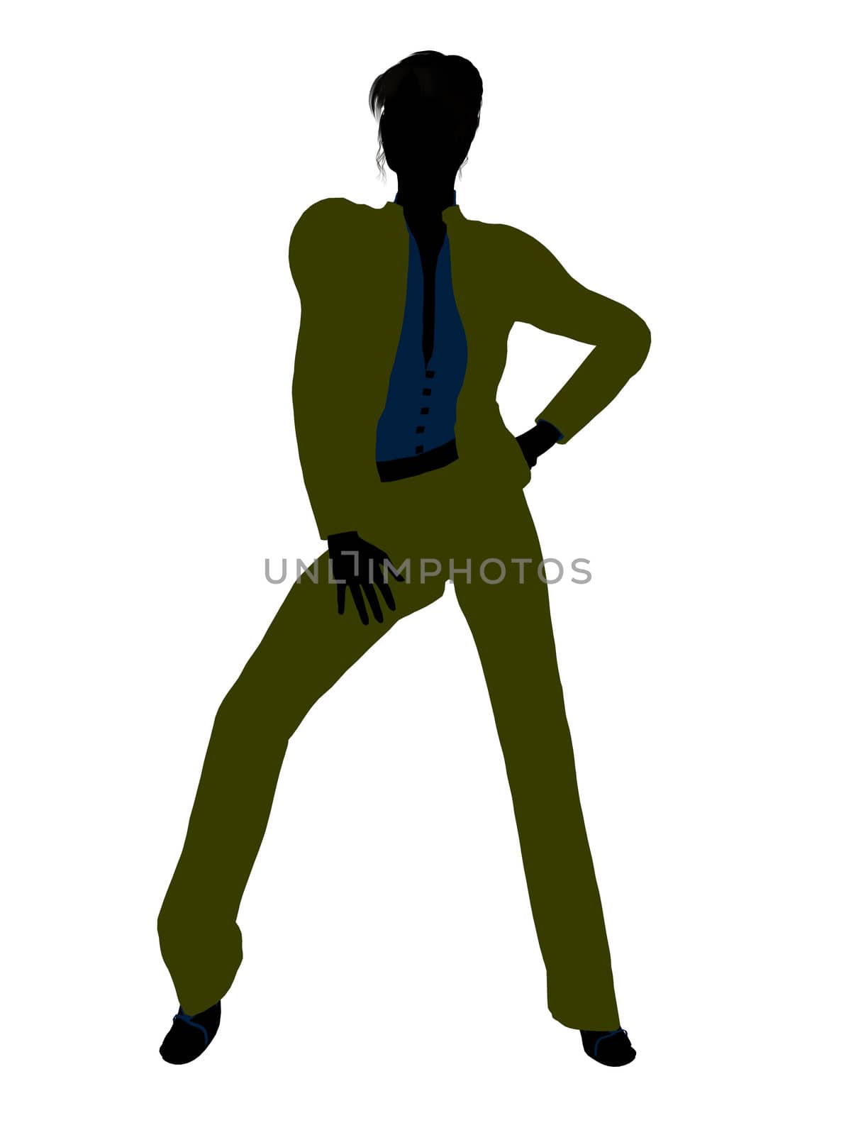 Female business executive silhouette on a white background