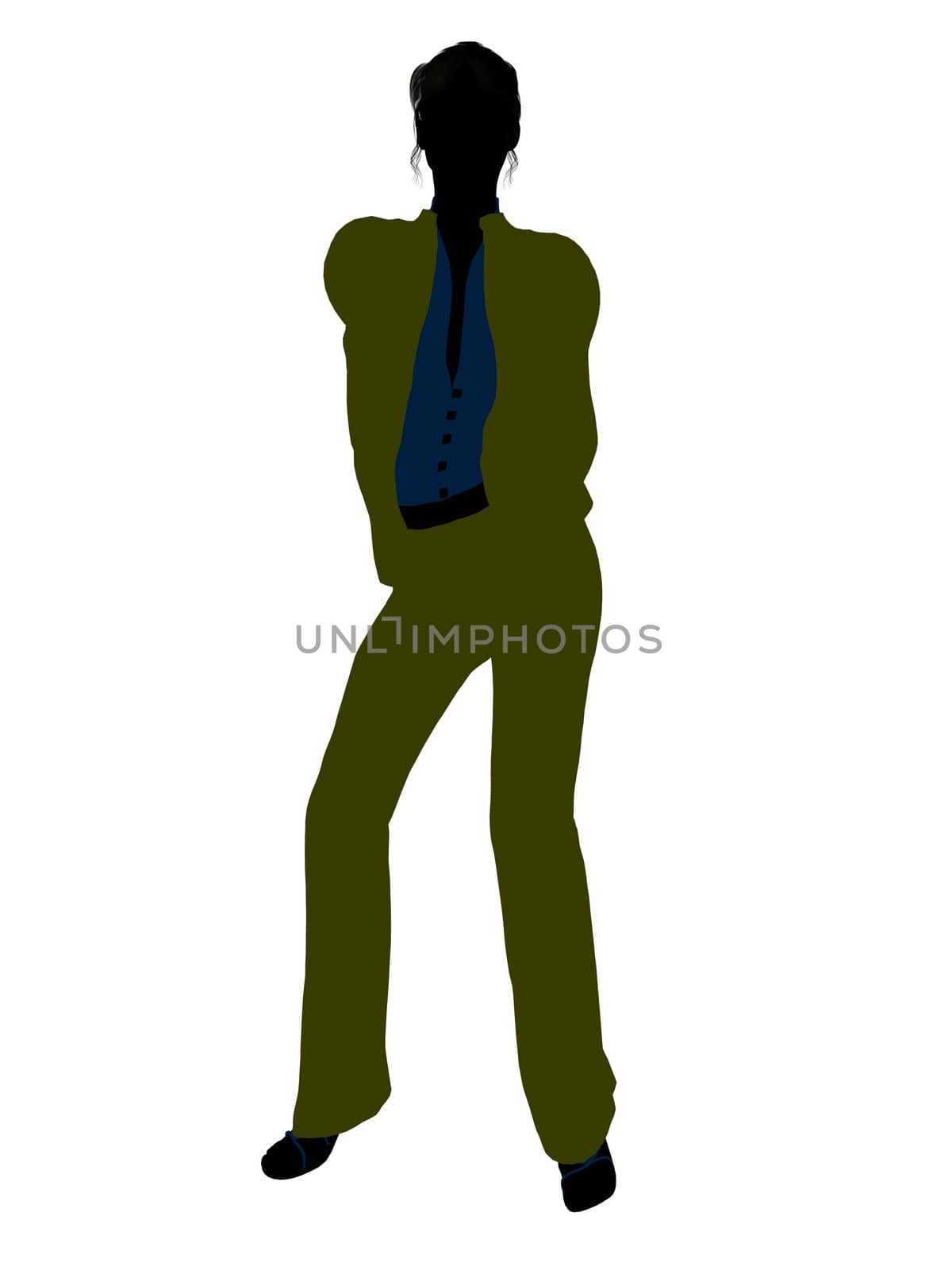 Female business executive silhouette on a white background