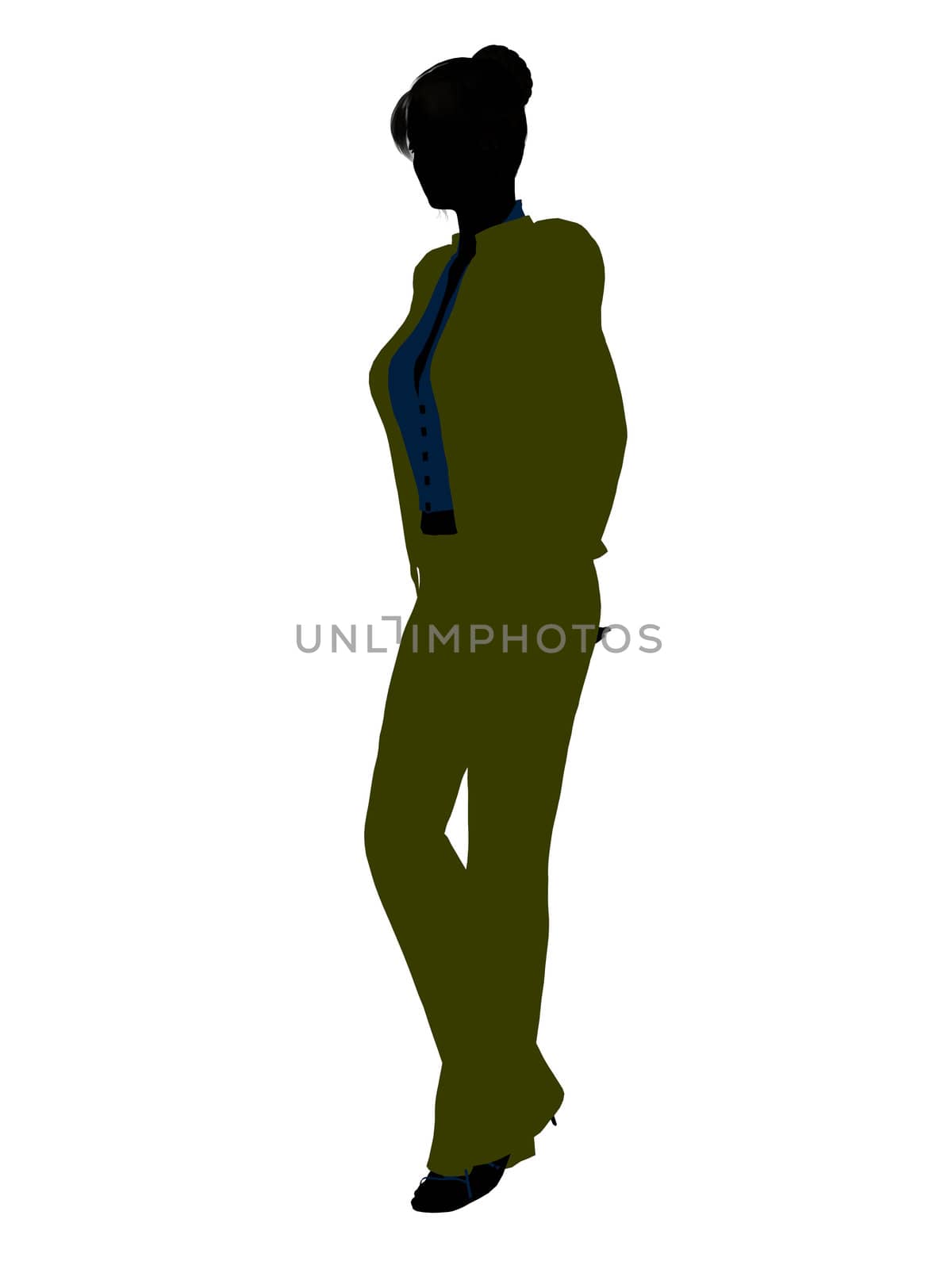 Female business executive silhouette on a white background