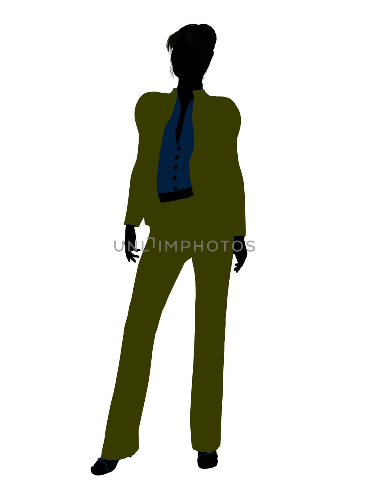 Female business executive silhouette on a white background