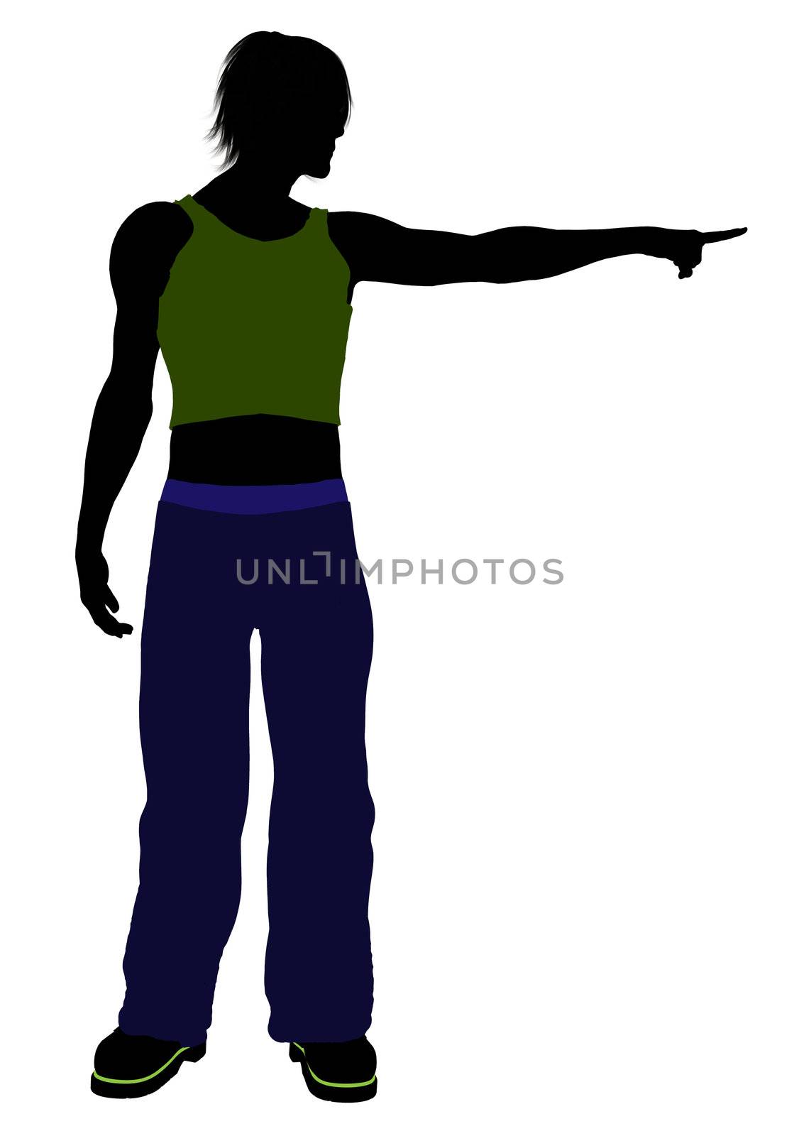 Casual dressed male silhouette on a white background