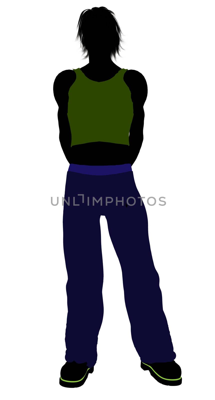 Casual dressed male silhouette on a white background