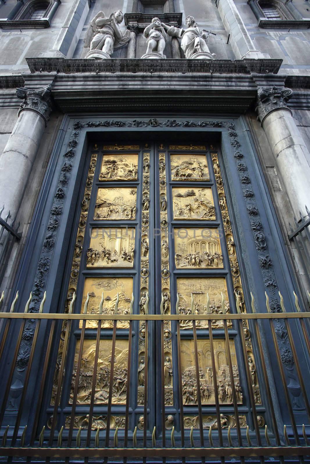 The Gates of Paradise from the Baptistery of San Giovanni in Florence Italy.
