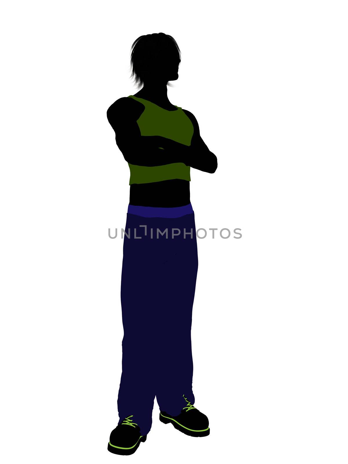 Casual dressed male silhouette on a white background