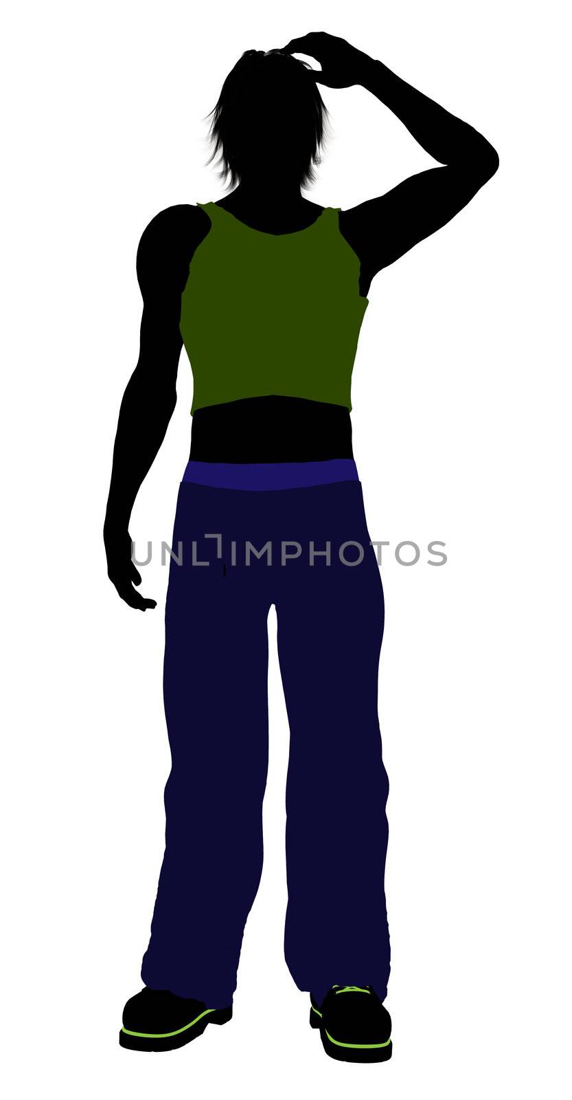 Casual dressed male silhouette on a white background
