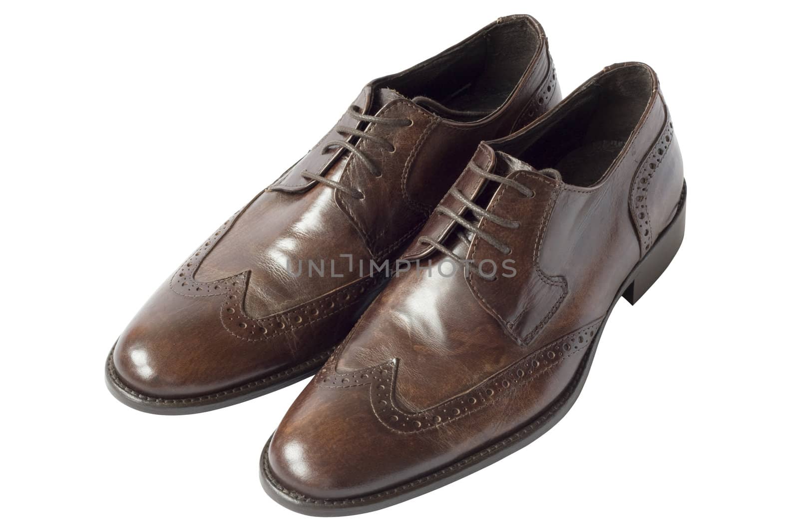 pair of brown leather shoes