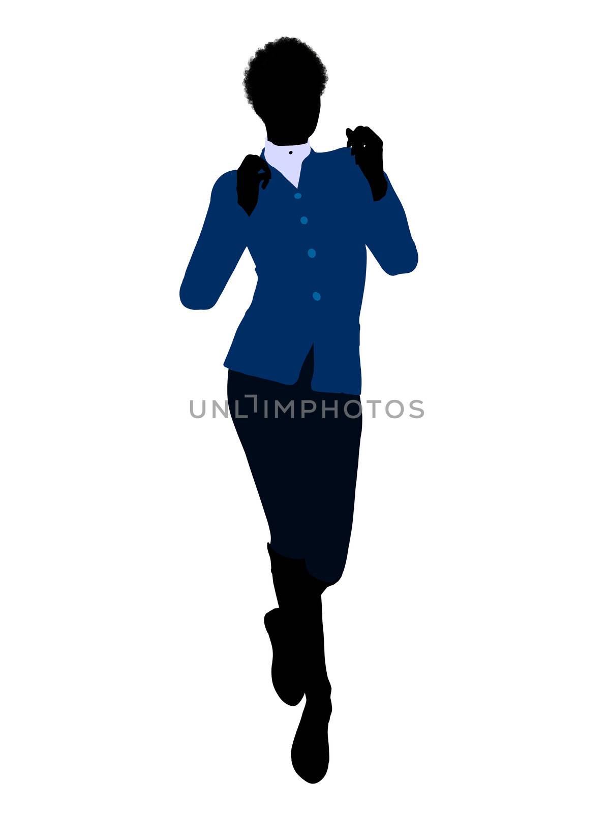 African american female business executive silhouette on a white background