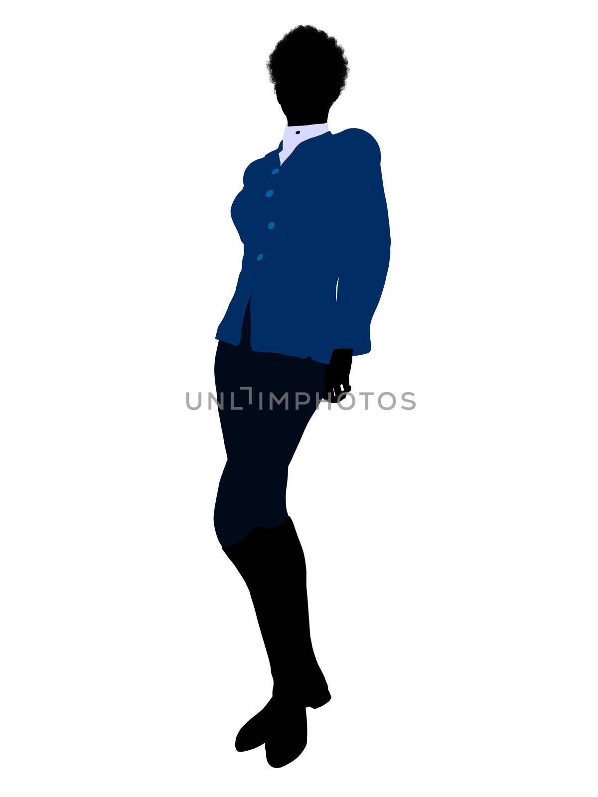 African american female business executive silhouette on a white background