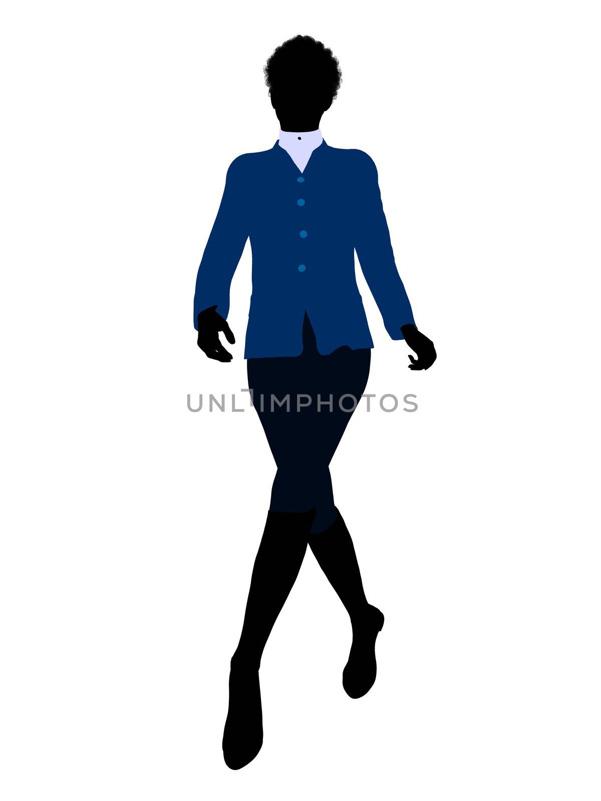 African american female business executive silhouette on a white background