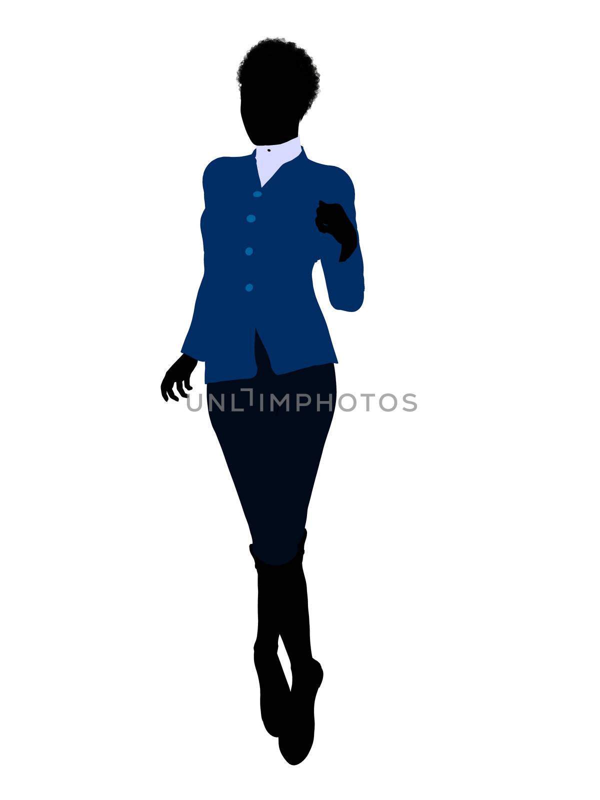 African american female business executive silhouette on a white background