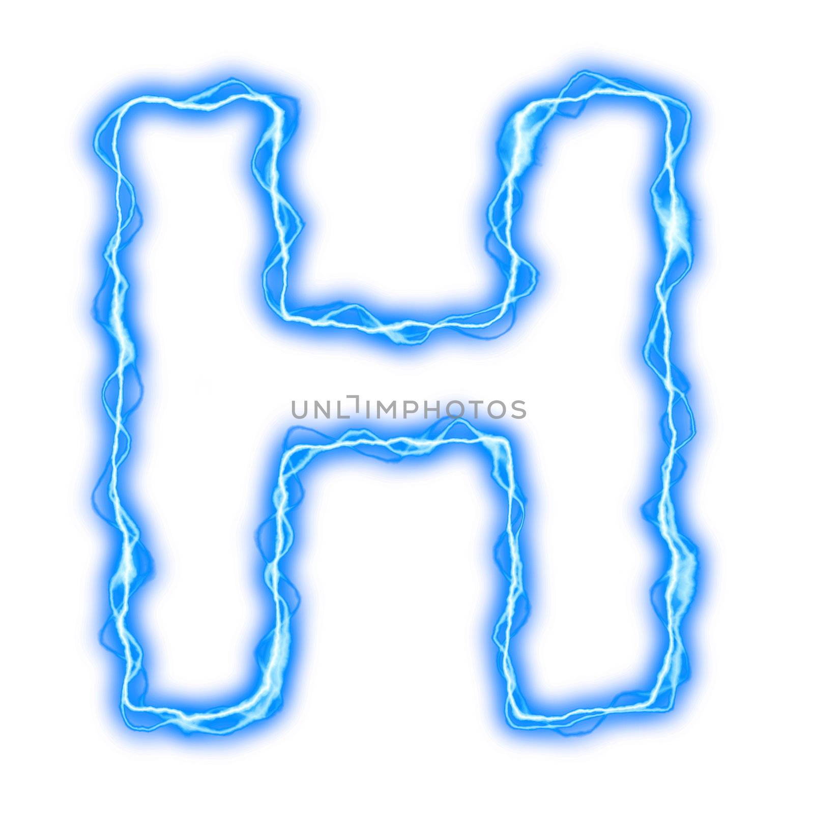 alphabet of blue lightning letters and numbers