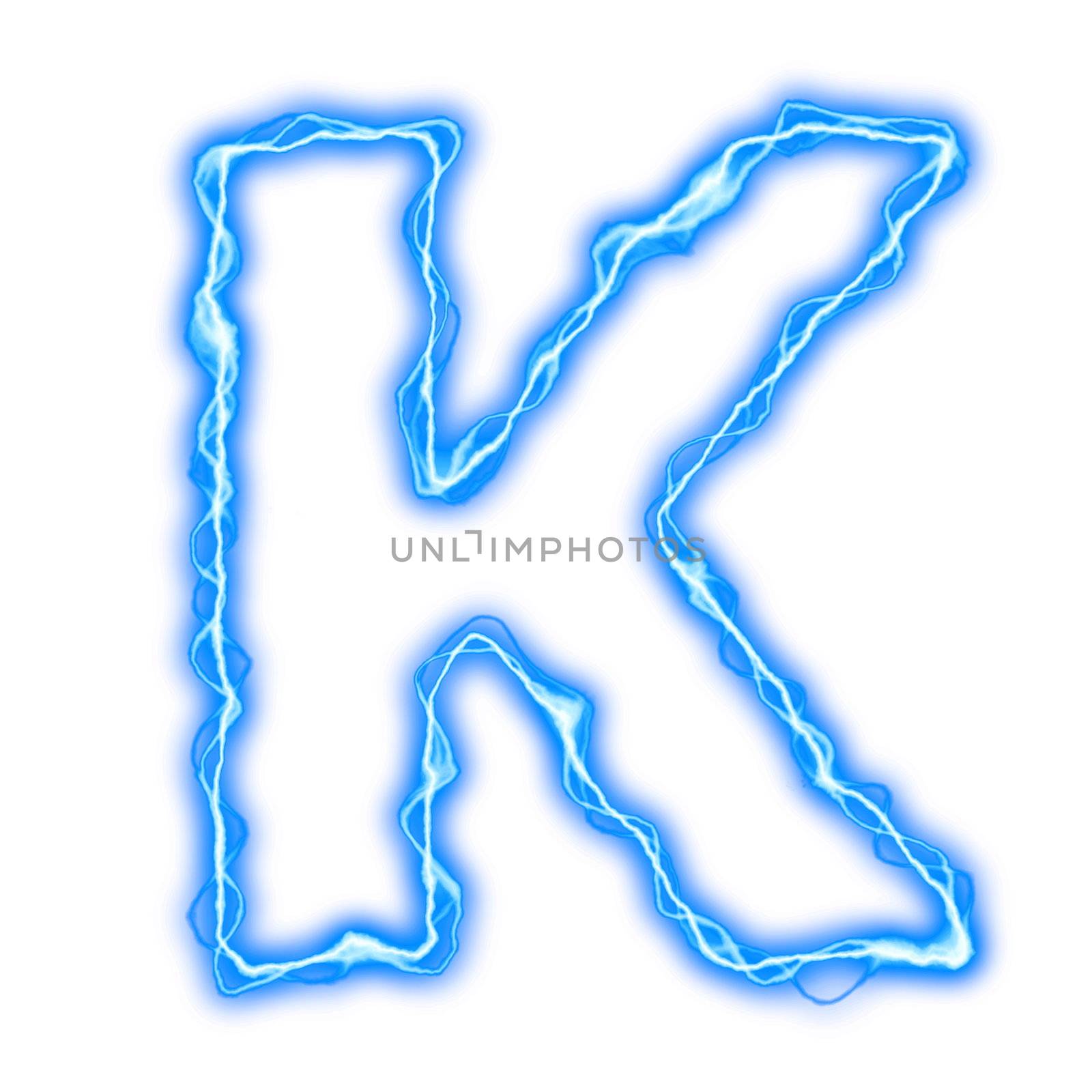alphabet of blue lightning letters and numbers