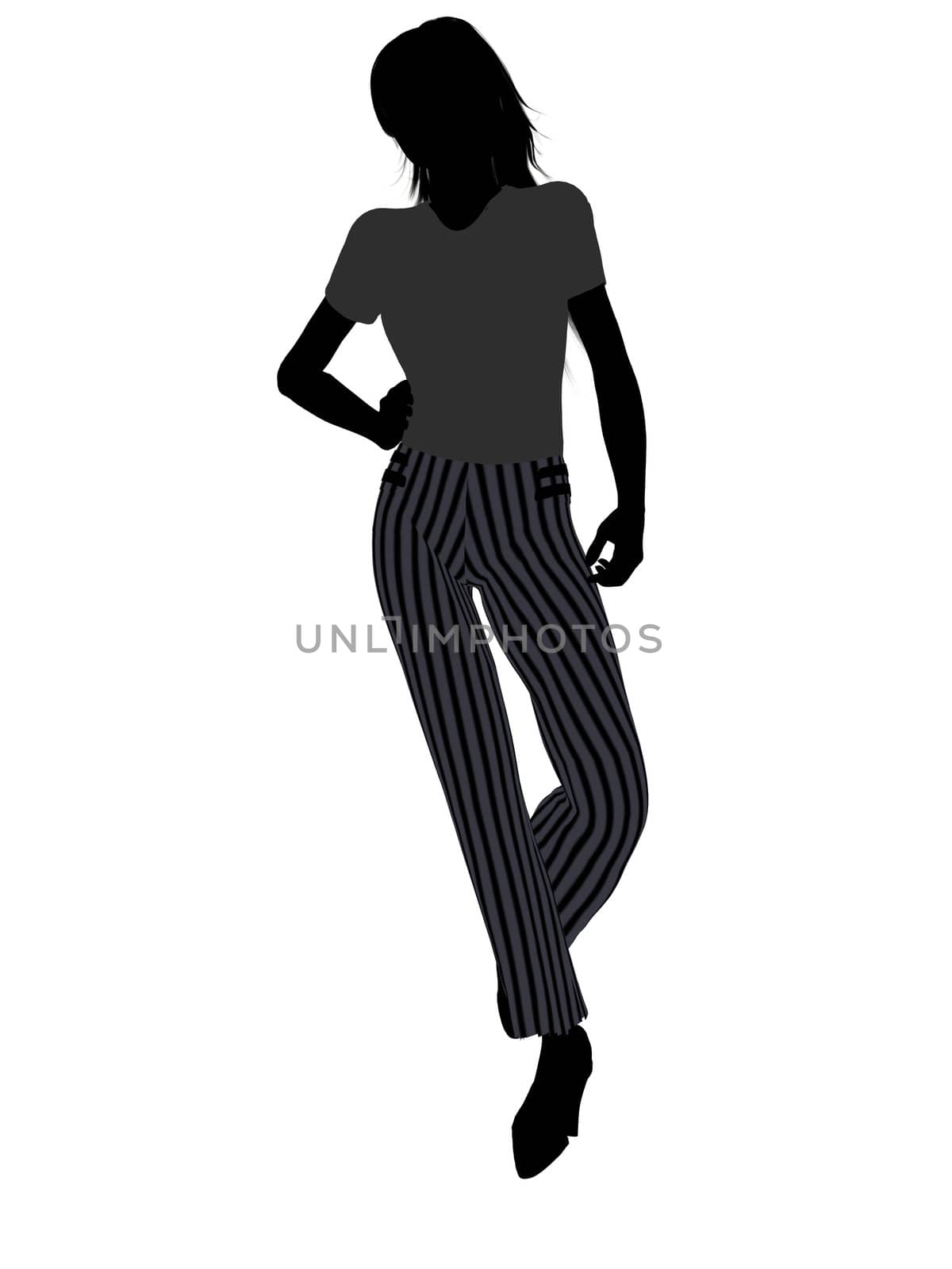 Female business executive silhouette on a white background