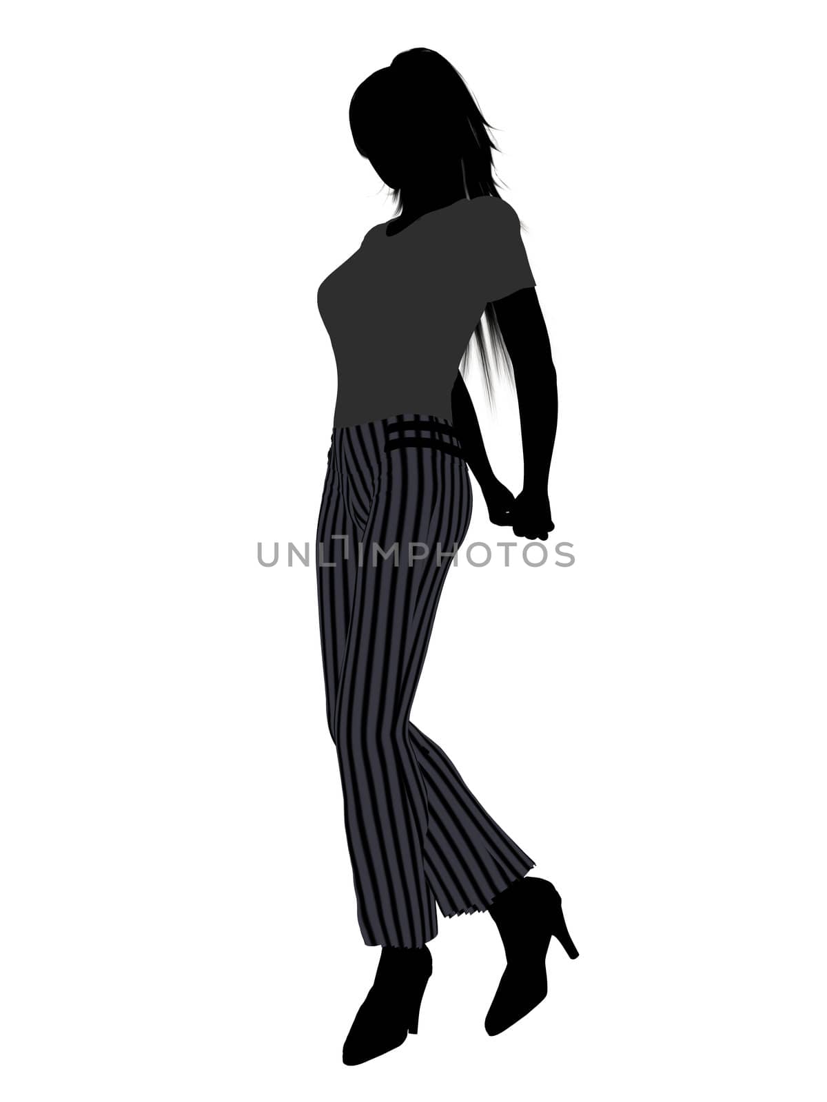 Female business executive silhouette on a white background
