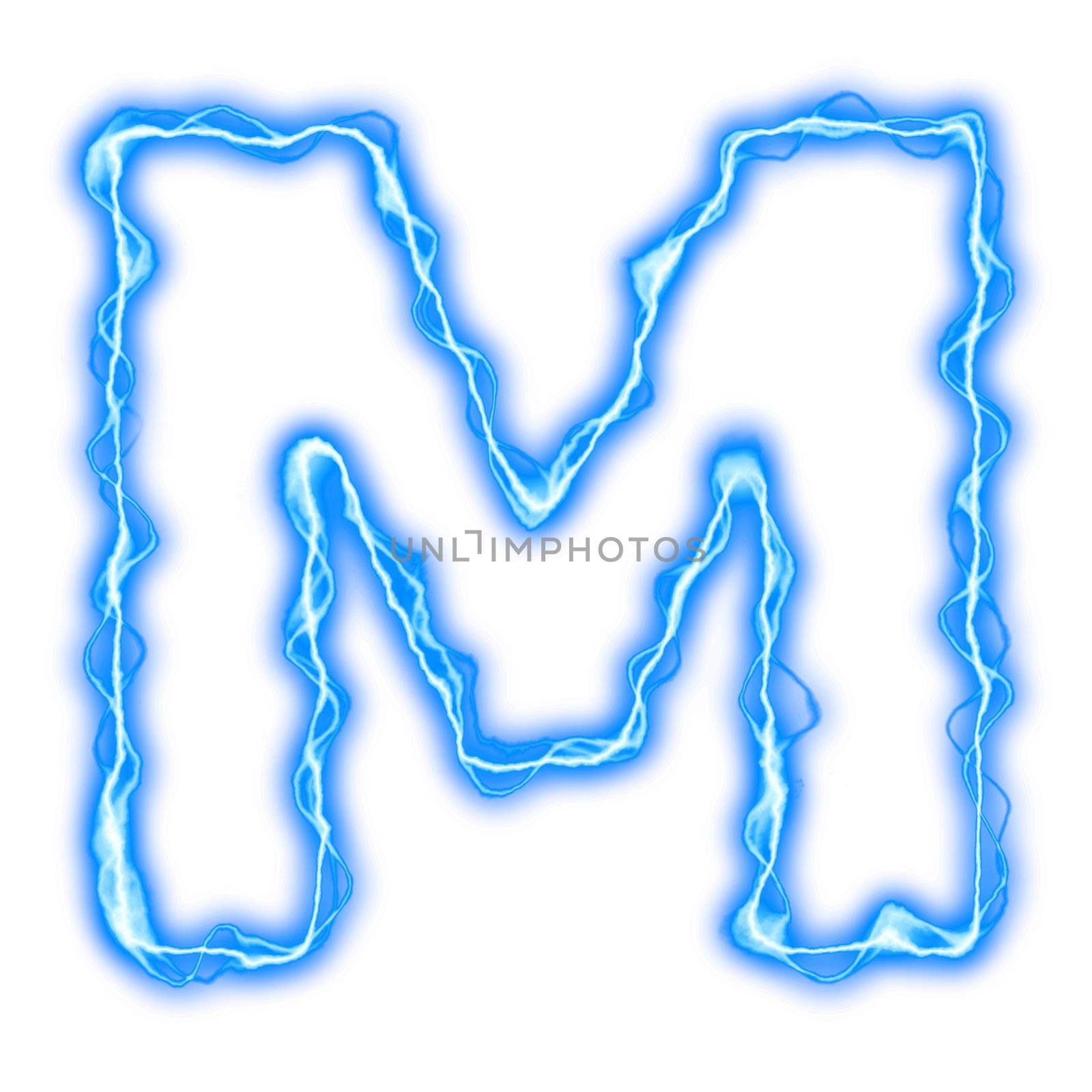 alphabet of blue lightning letters and numbers