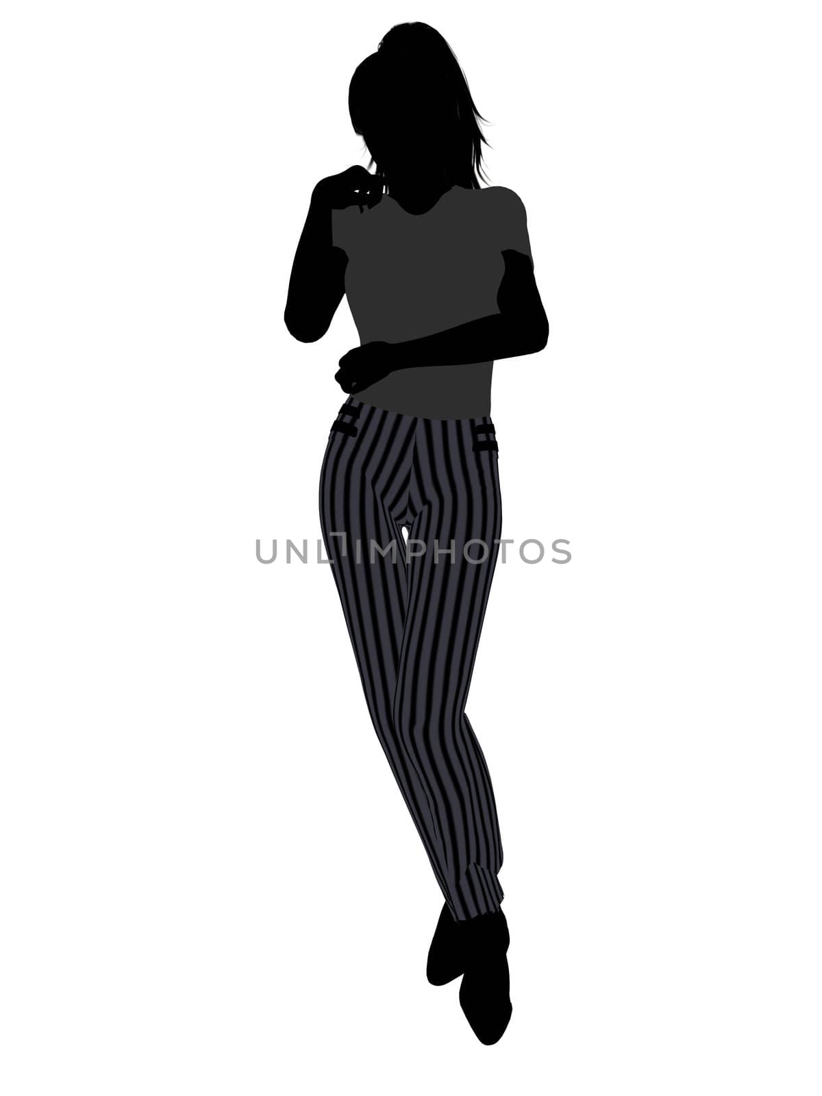 Female business executive silhouette on a white background
