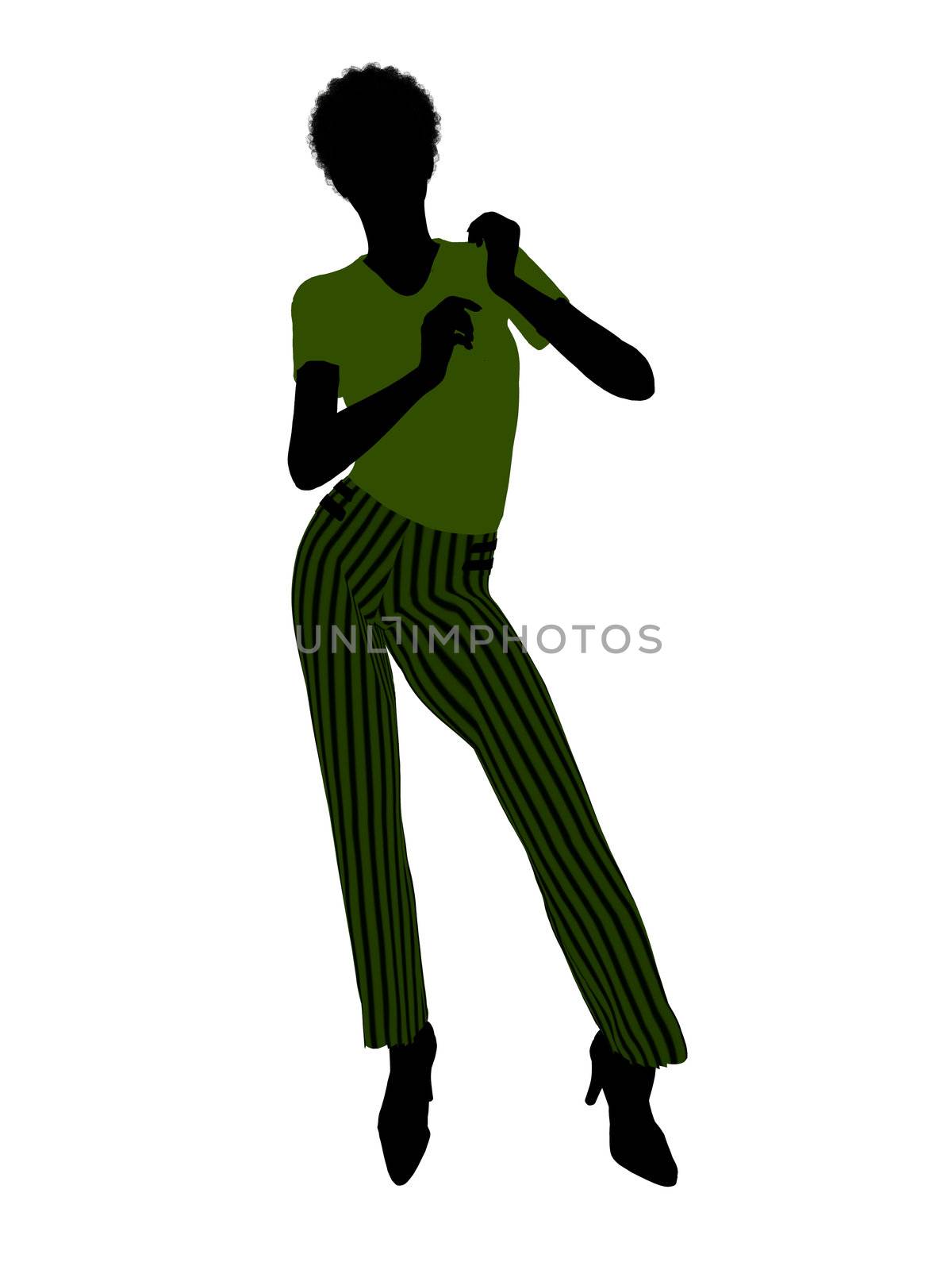 African american female business executive silhouette on a white background