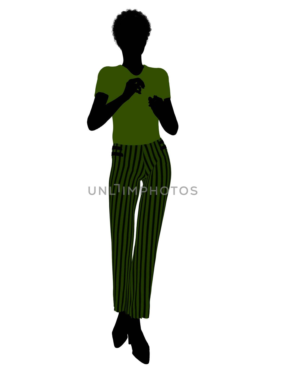 African american female business executive silhouette on a white background