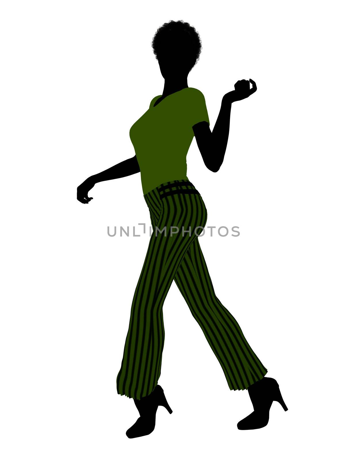 African american female business executive silhouette on a white background