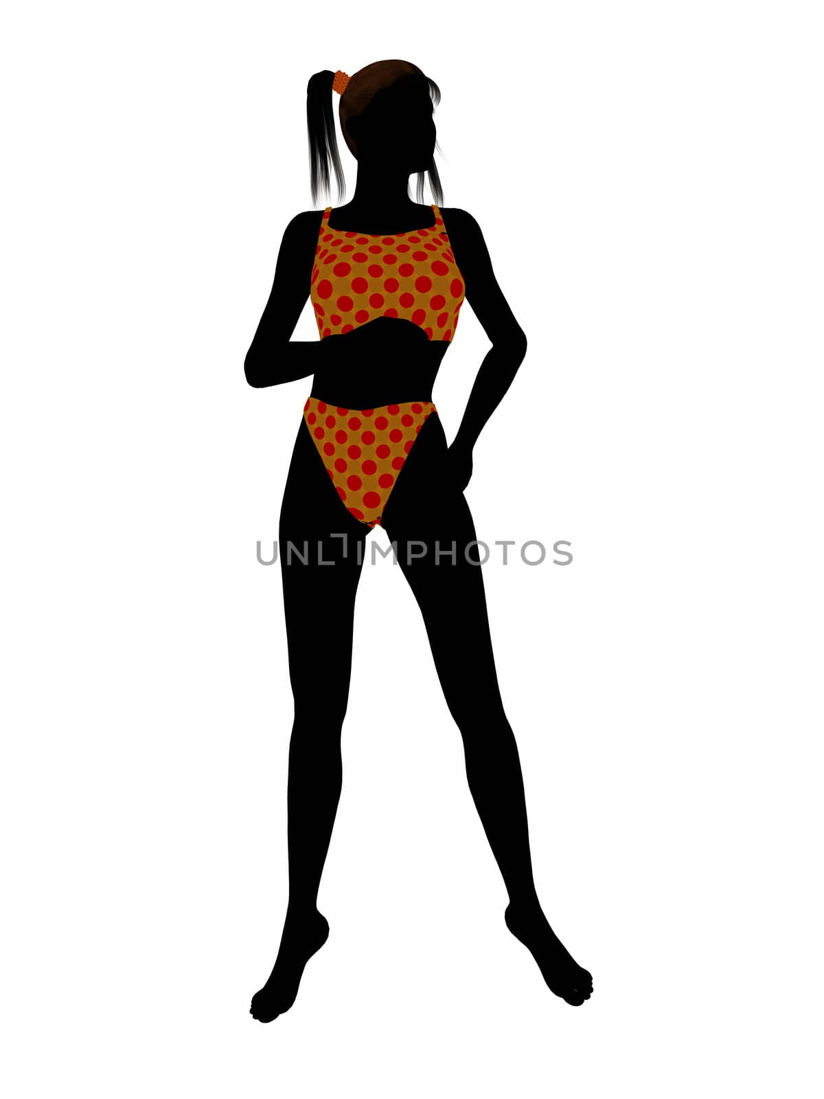 Female swimsuit illustration silhouette on a white background