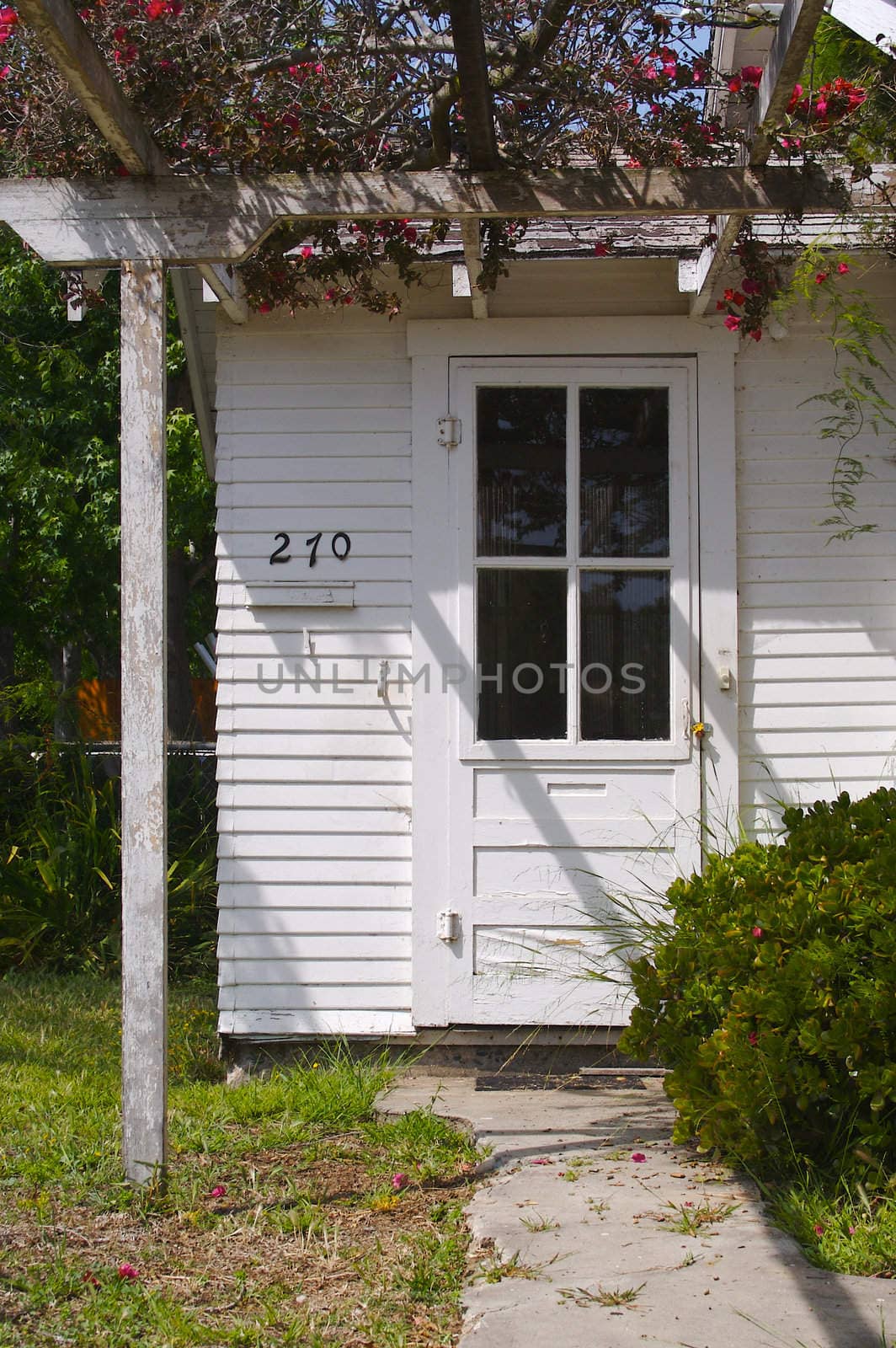 Abstract front door image of old house.
